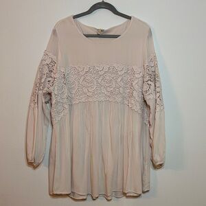 XCVI Cream Lace Detail Blouse